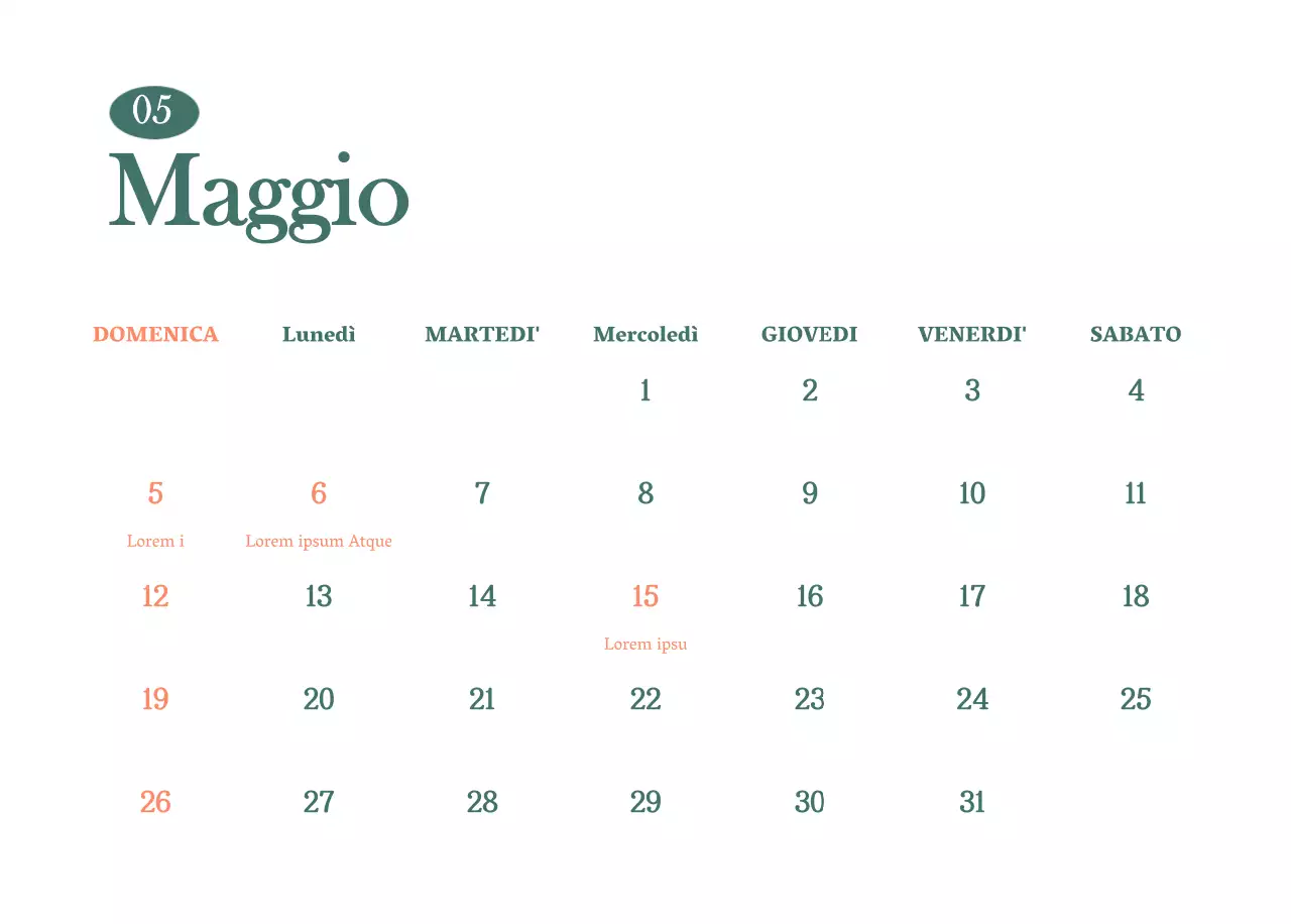 Calendario dei bar con i consigli per le bevande del mese