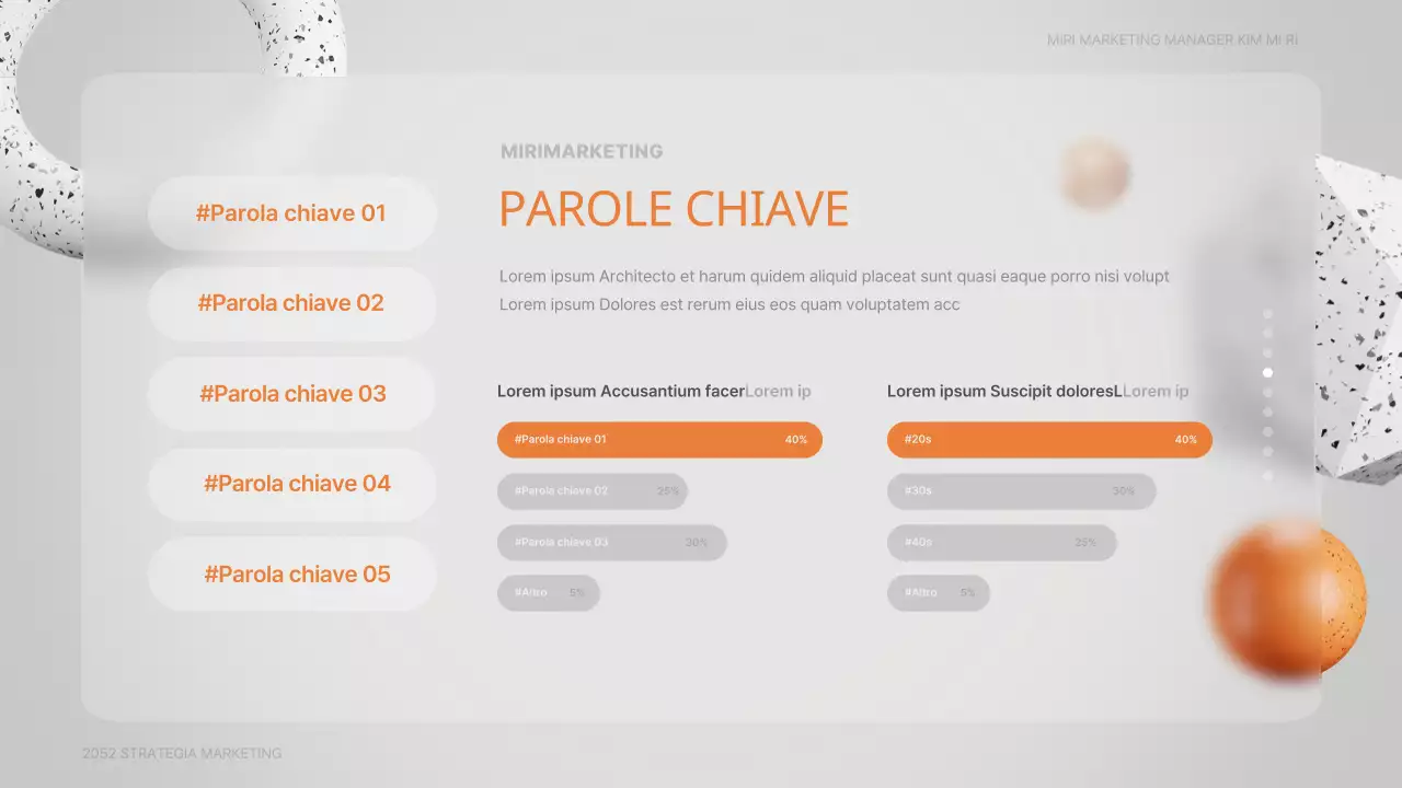 Marketing di un centro medico in 3D stereoscopico in grigio e arancione