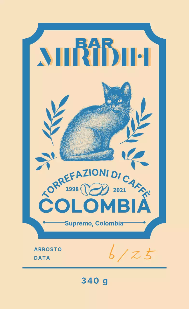 Una guida alle marche e ai chicchi di caffè con un design tipografico beige e blu2