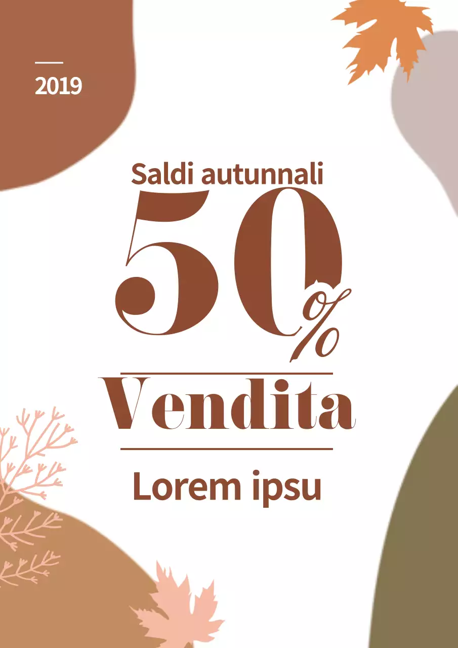 Promuovere una vendita autunnale con forme marroni e foglie autunnali