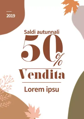 Promuovere una vendita autunnale con forme marroni e foglie autunnali