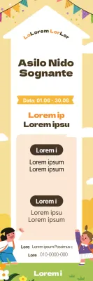 Illustrazione gialla carino asilo promozione di reclutamento