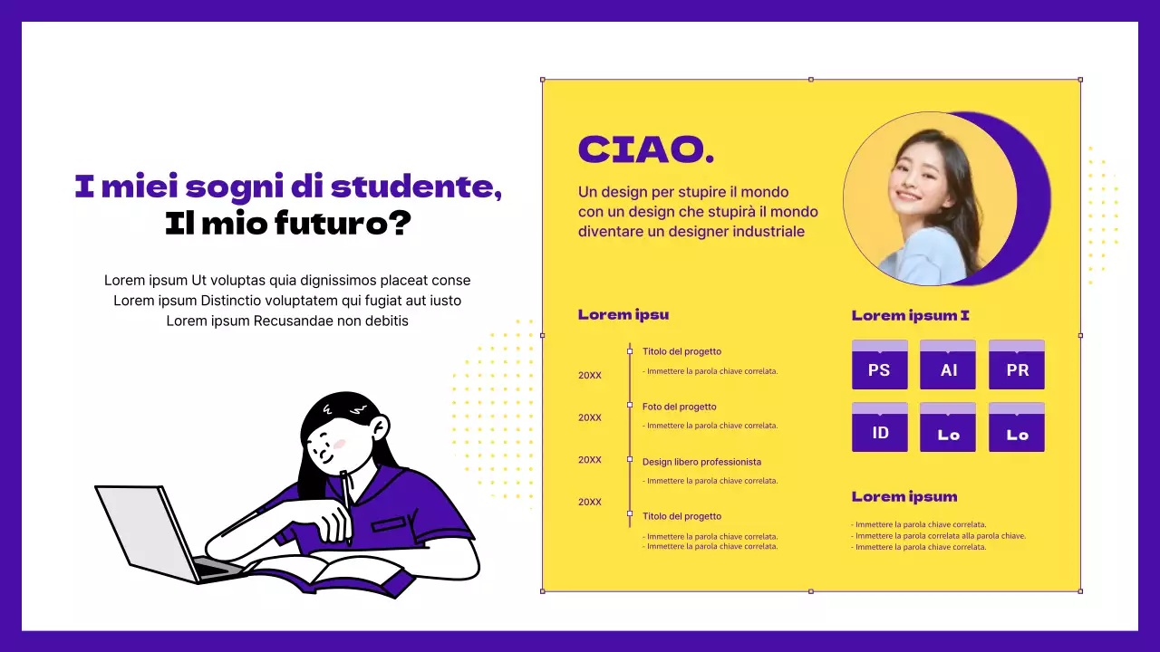 Speciali per il percorso professionale dei diplomati in giallo e viola