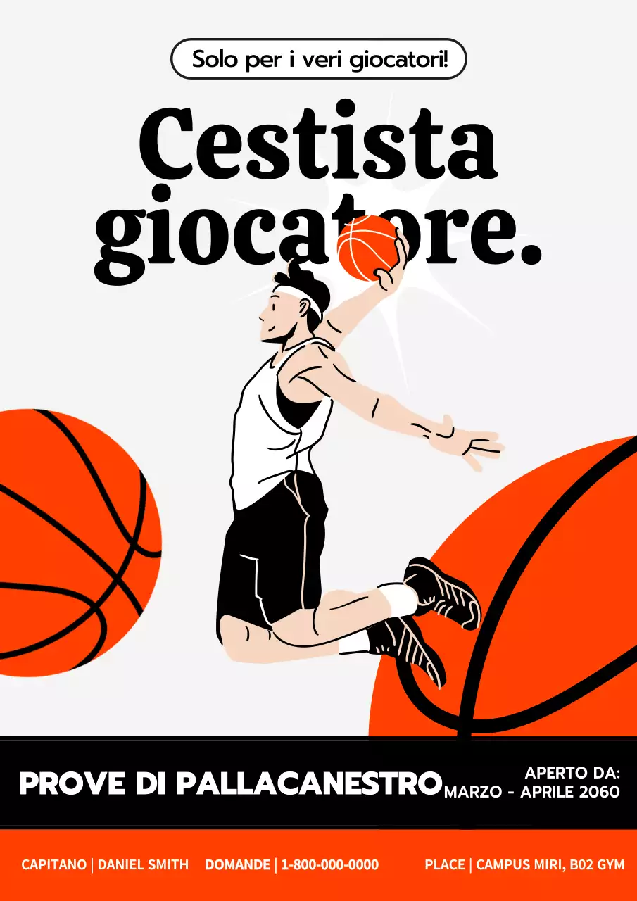 Annuncio di reclutamento di club con illustrazioni arancioni