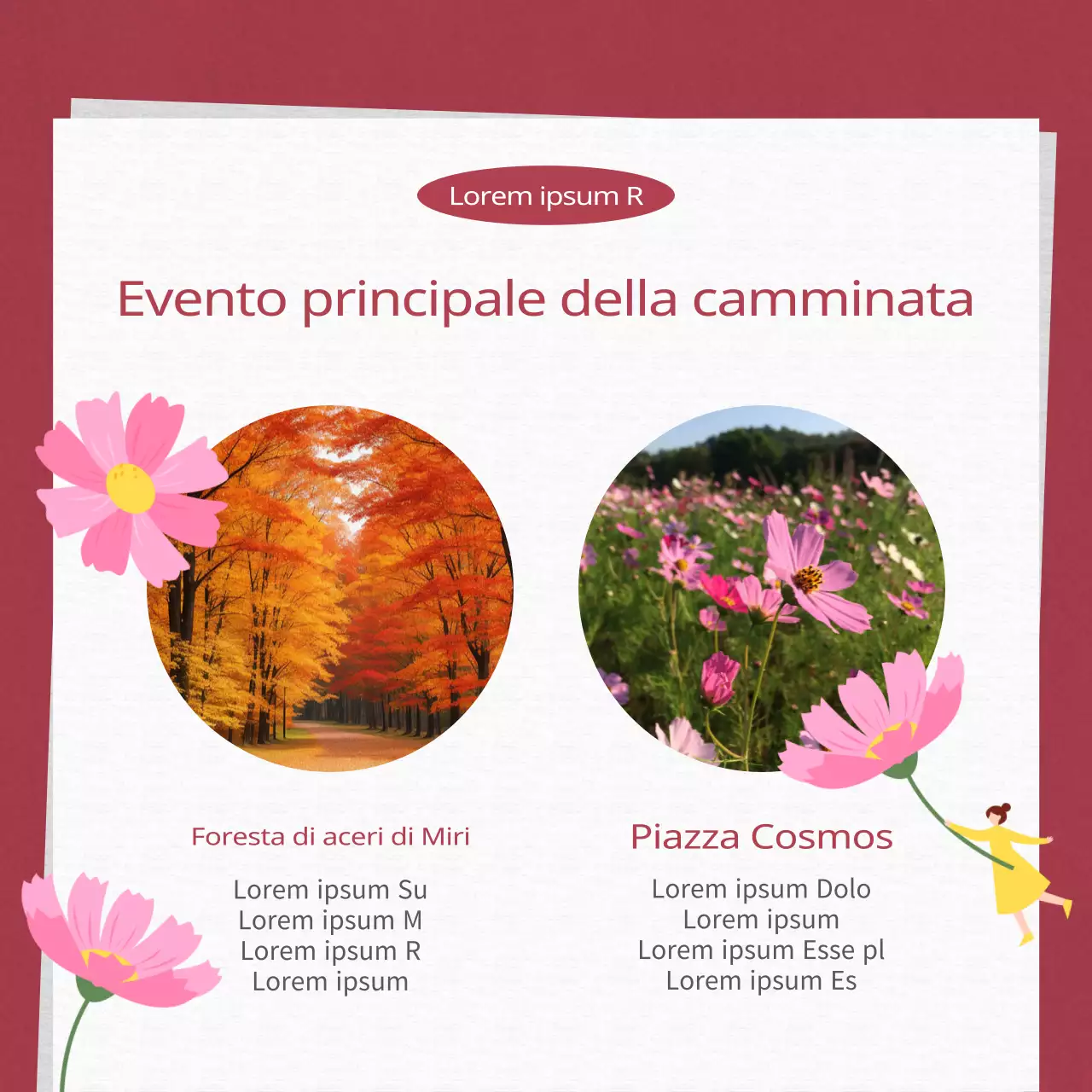 Promuovere un moderno festival autunnale in rosso e arancione