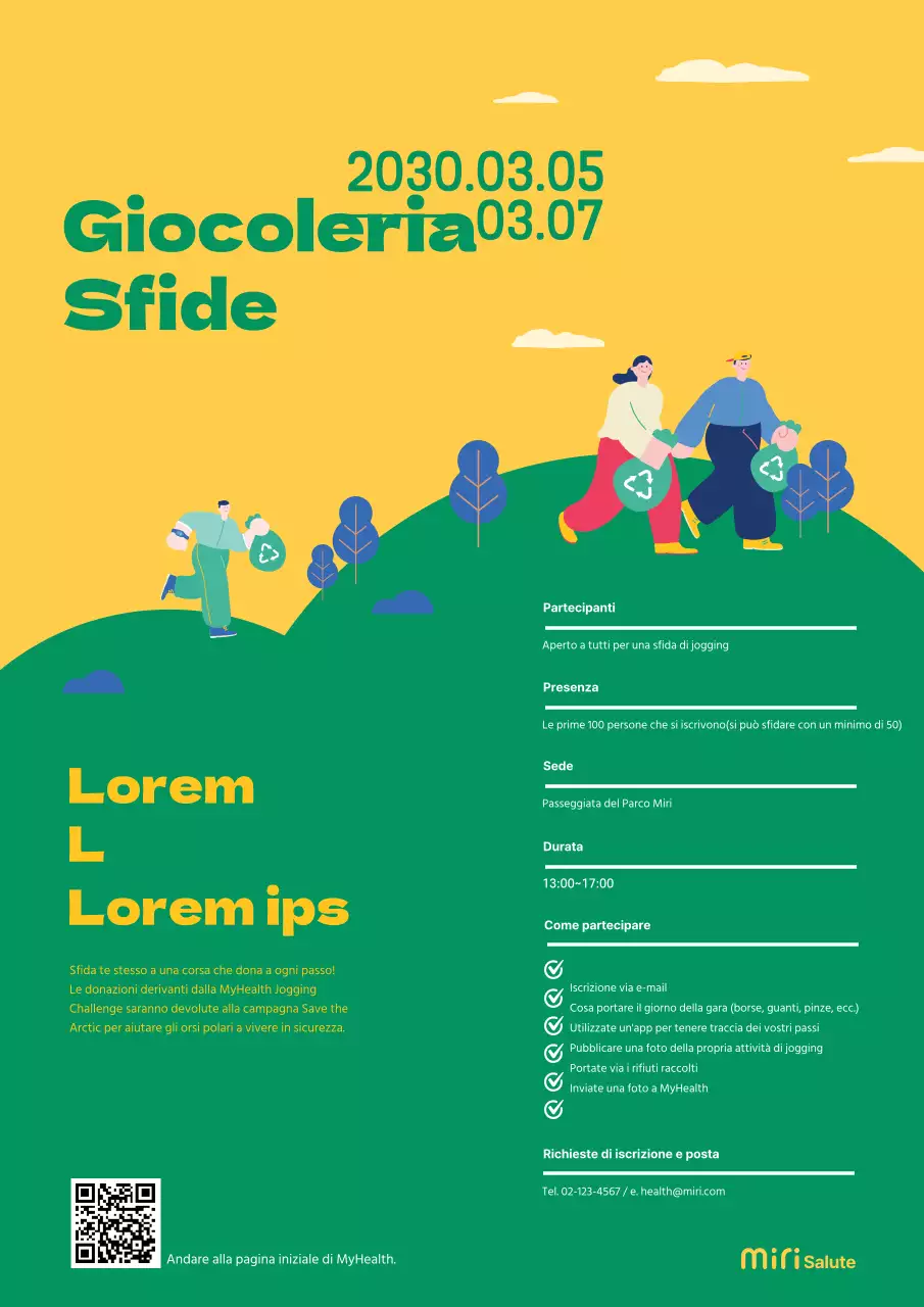 Poster di sfida in giallo-verde