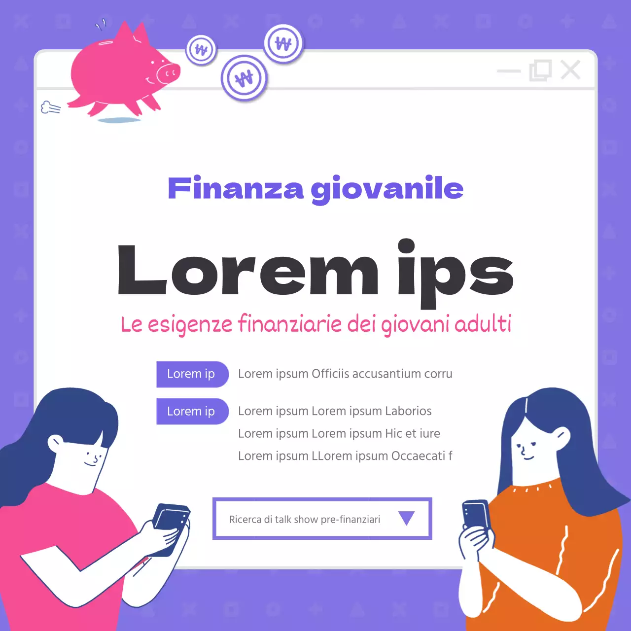 Contenuti dei talk show finanziari in tonalità viola