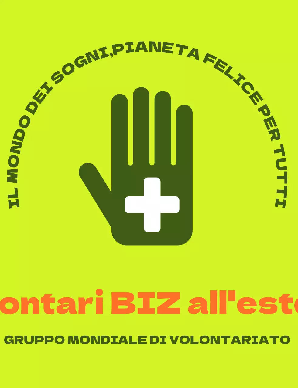 Gilet da volontario all'estero con logo semplice verde-arancio