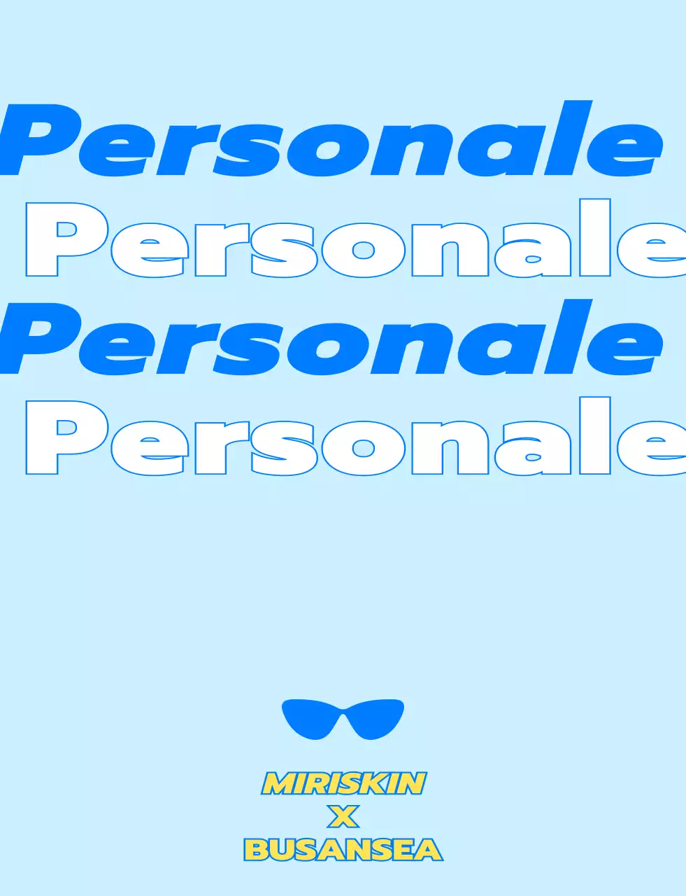 Design per il personale di un negozio pop-up di cosmetici con personaggi ambulanti blu e gialli