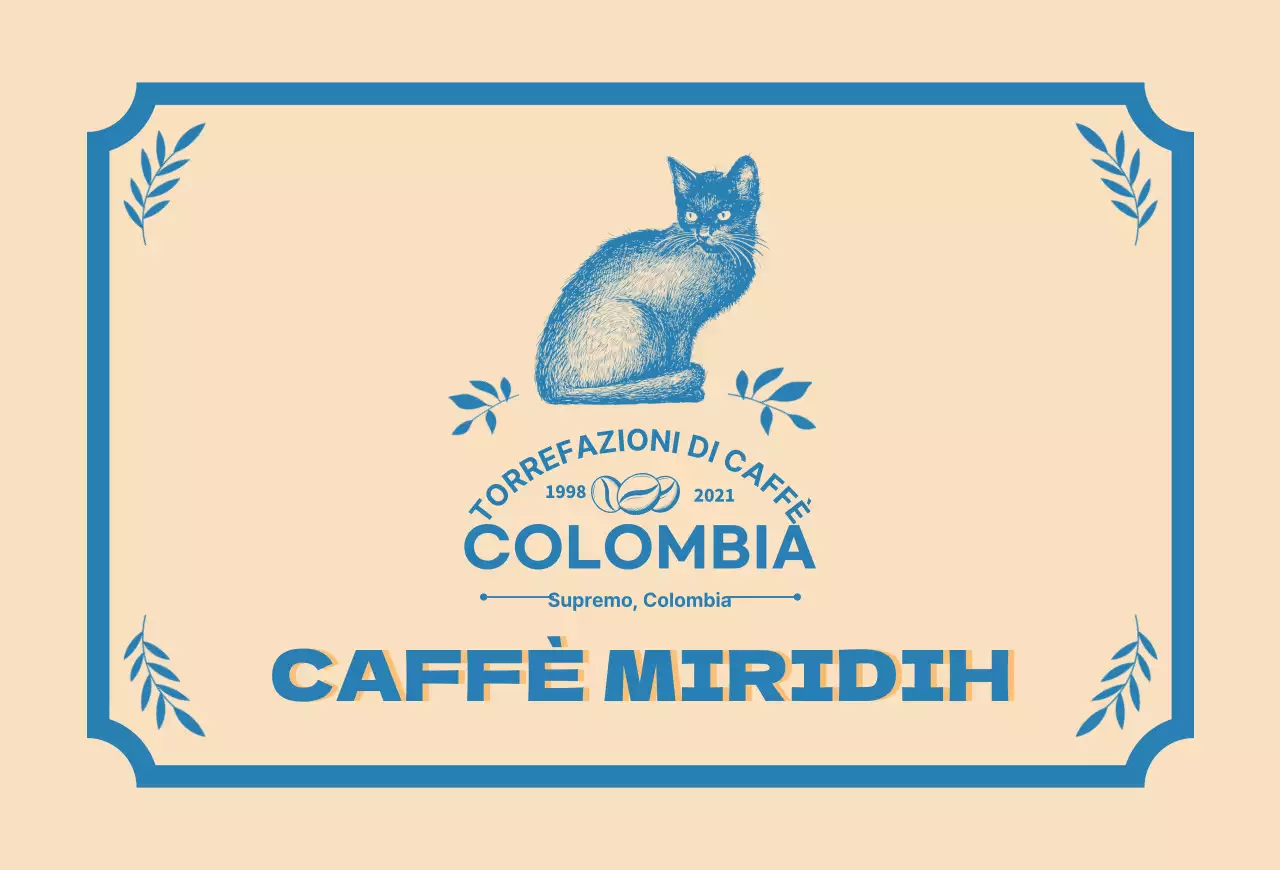 Una guida alle marche e ai chicchi di caffè con un design tipografico beige e blu2