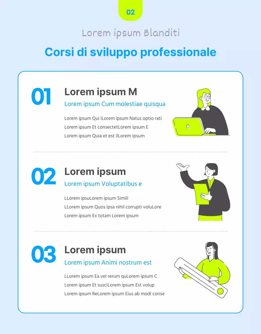 Guida alla formazione interna con accenti blu fluorescenti