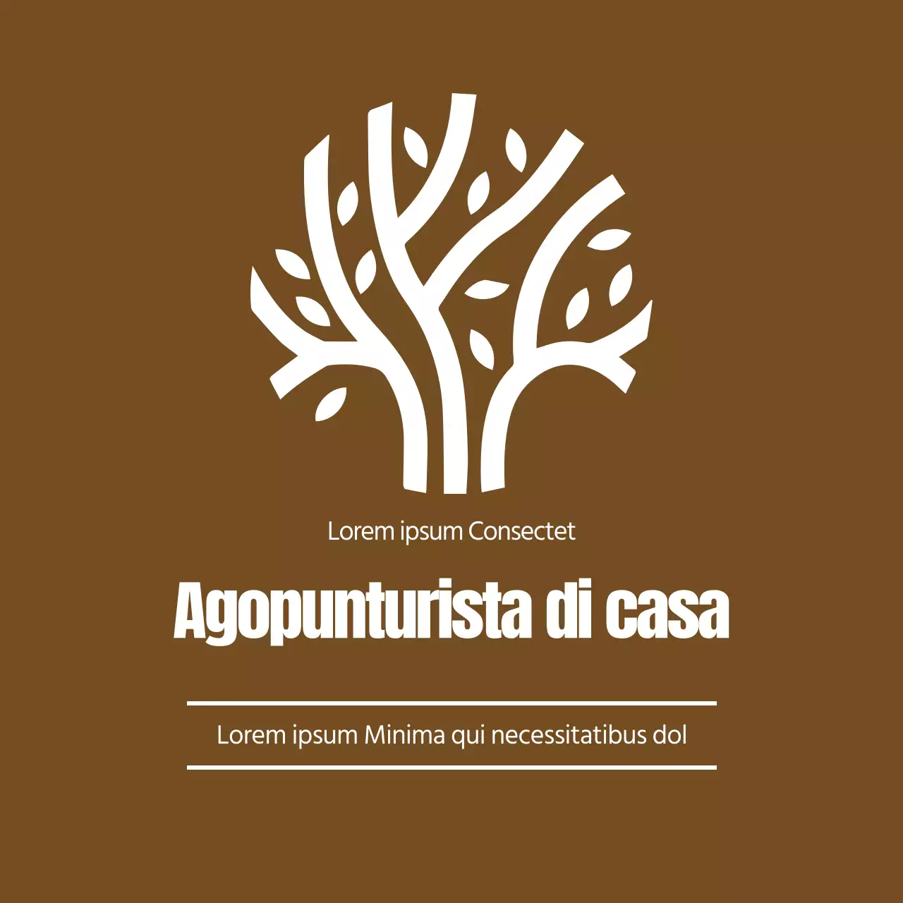 Stile pulito in marrone e bianco per promuovere il logo della vostra clinica.