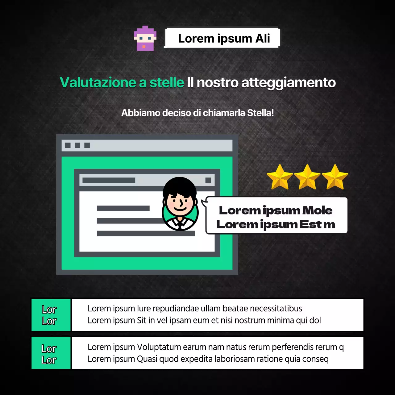 Novità sul cartoncino stellato turchese e nero