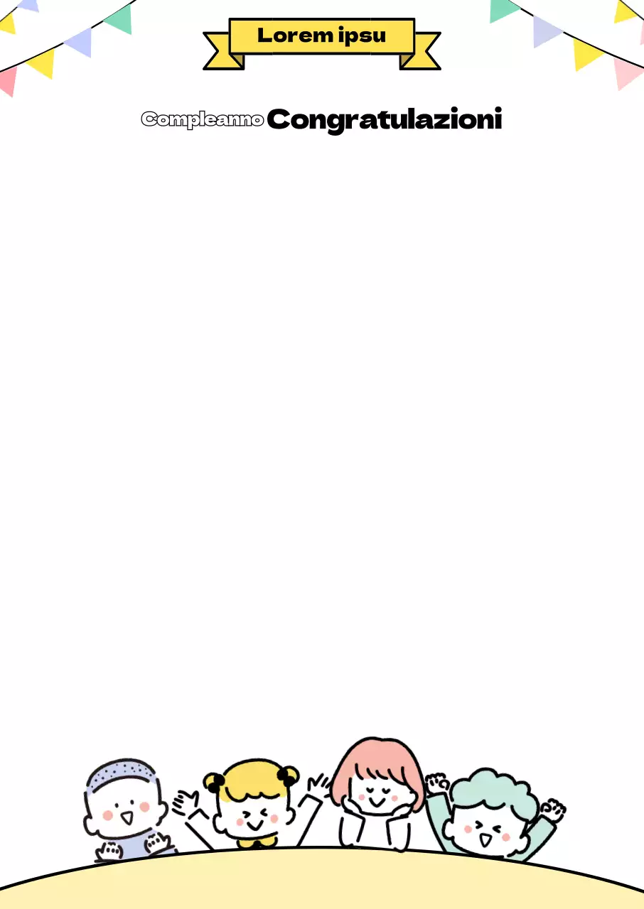 Illustrazione di bambini della scuola materna in diversi colori