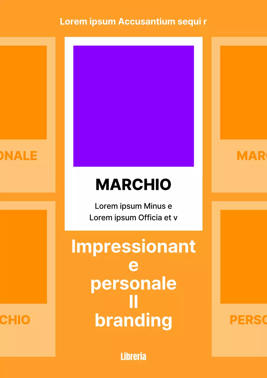Copertina semplice di un libro sul personal branding in arancione e viola