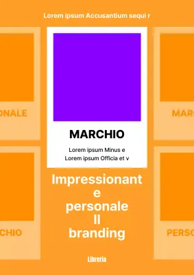 Copertina semplice di un libro sul personal branding in arancione e viola