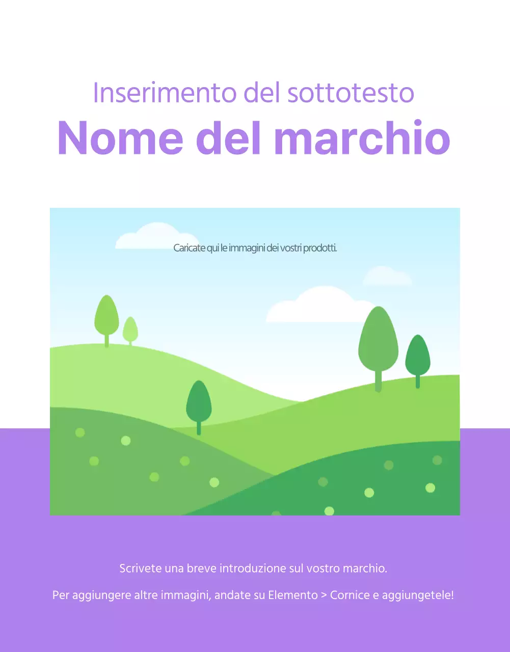 Layout di base per la vendita di prodotti