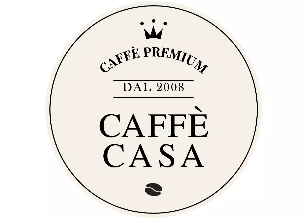 Semplice logo del caffè in marrone chiaro e nero