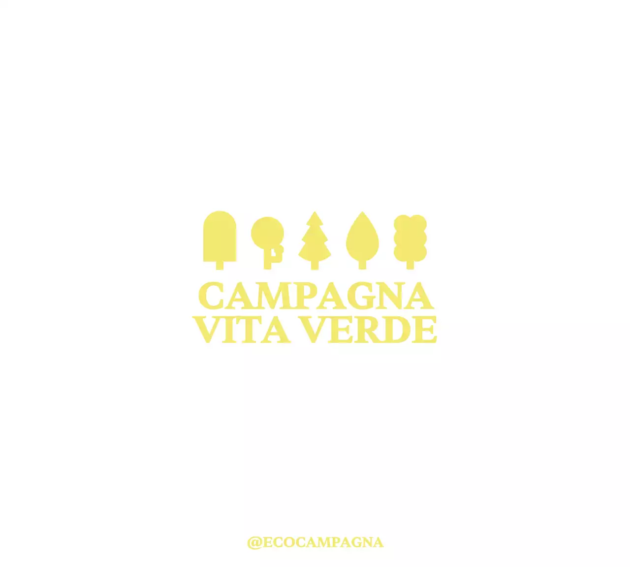 Semplice concetto di illustrazione di un albero moderno per la promozione della campagna Green Life