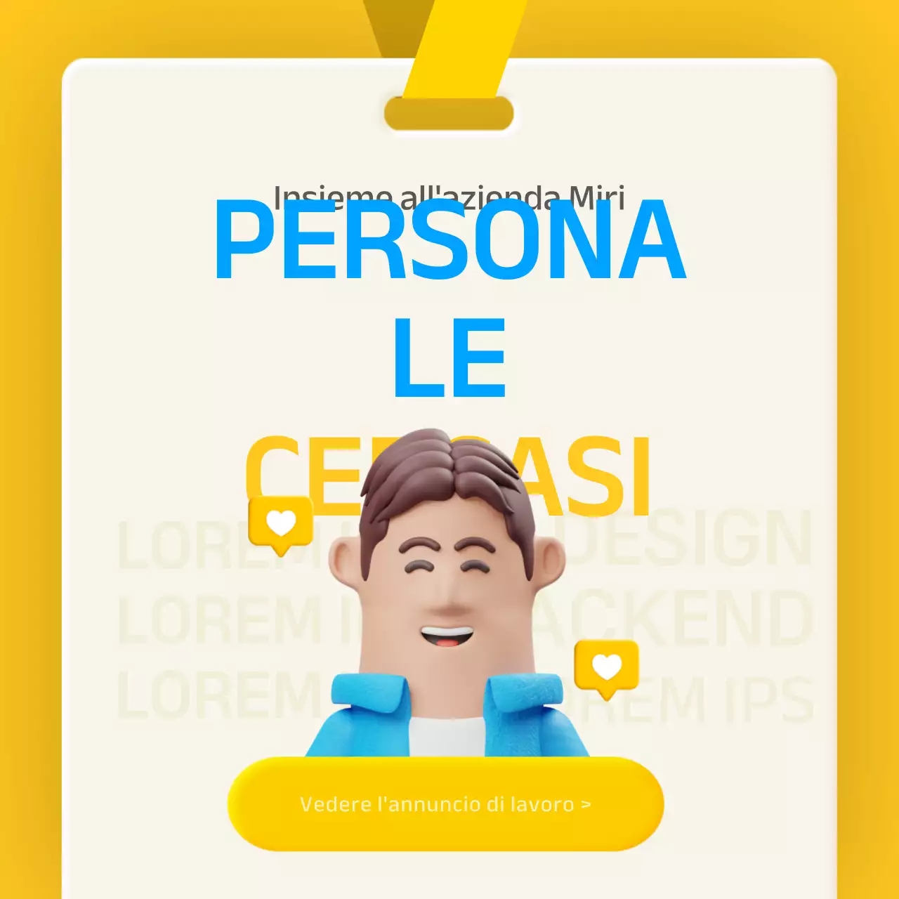 Concetto stereoscopico 3D in blu e giallo per introdurre il benessere in azienda
