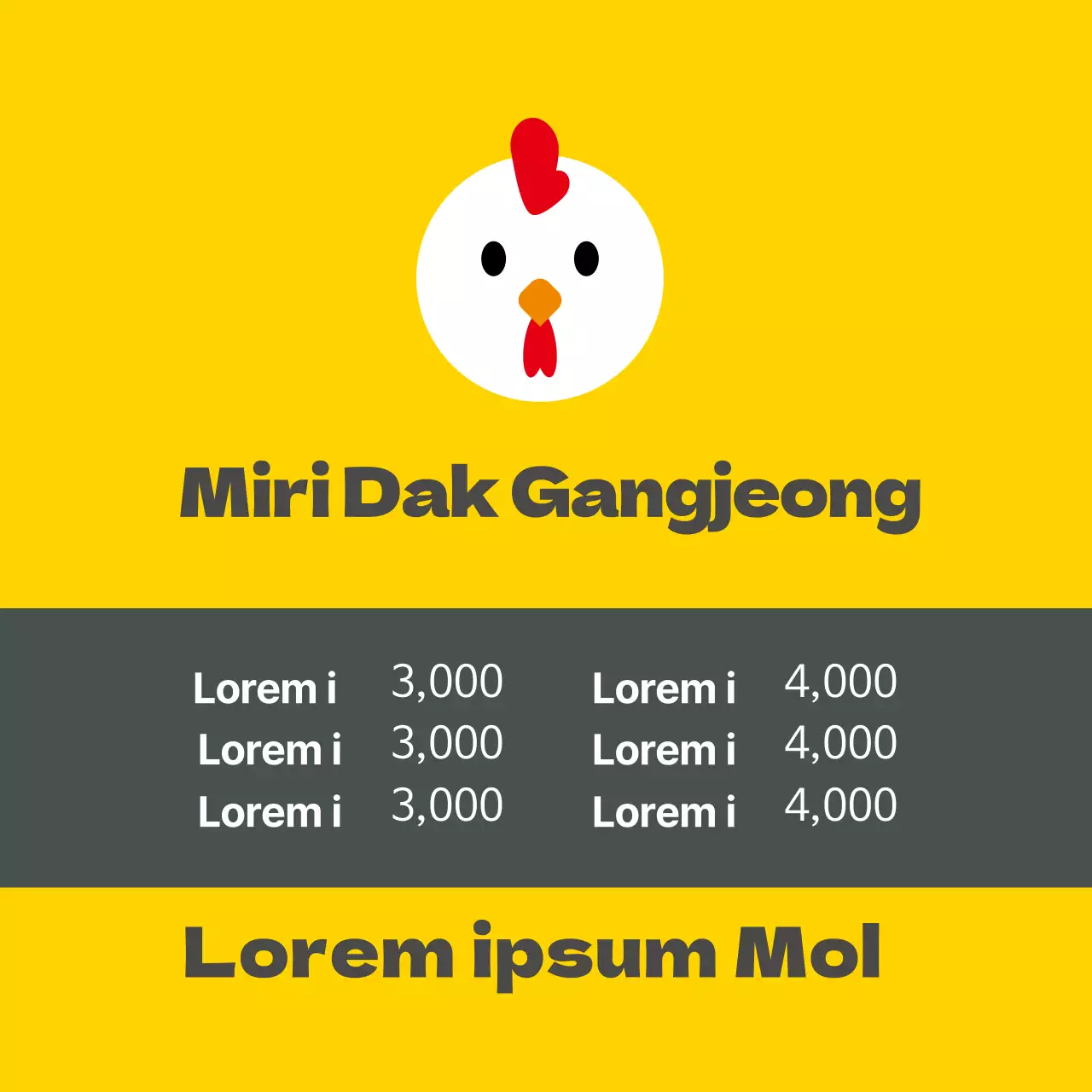 Logo giallo Ristorante carino Pollo Gangjeong Promozione