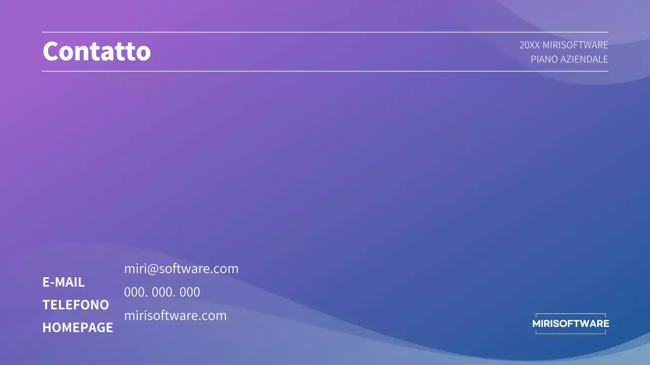 Presentazione di un piano aziendale con un concetto di sfumatura viola e blu