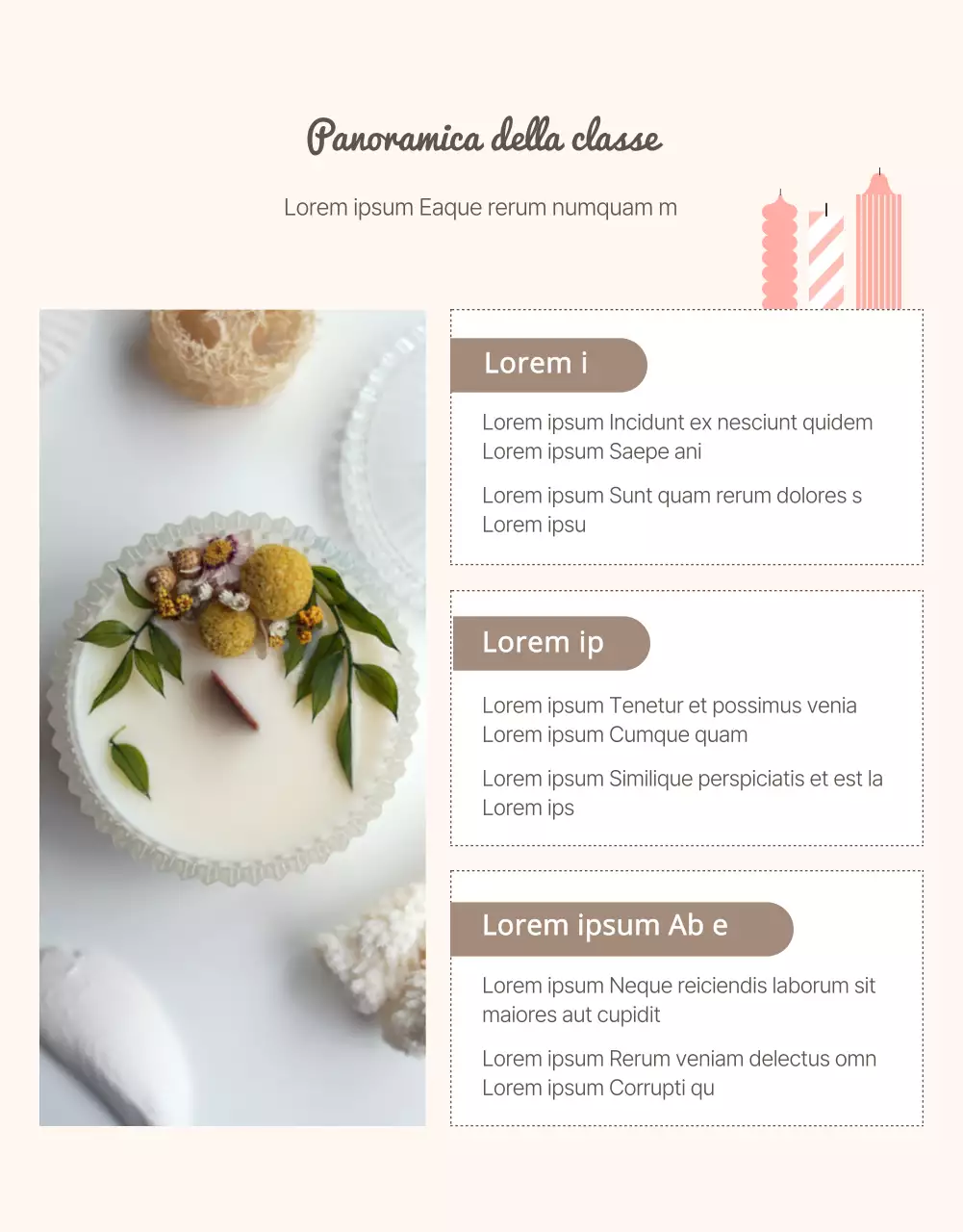 Guida alla lezione di un giorno sulle candele online in beige