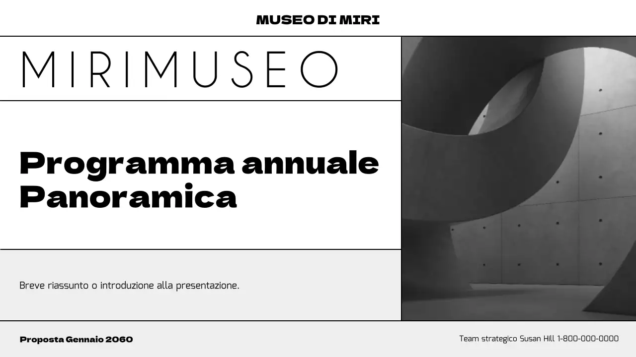 Pianificare un moderno programma museale in nero e viola