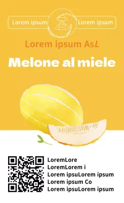 Semplice adesivo verticale di prodotti estivi melone illustrazione a colori