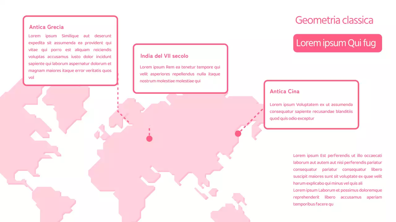 Carta del mondo in rosa ordinata