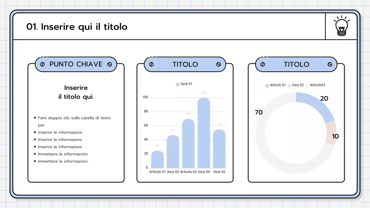Un kit di presentazione di base nei colori giallo, verde lime e blu.