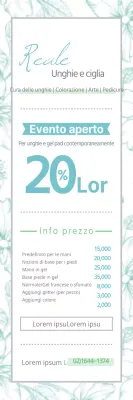 Prezzi per un'unghia in stile emozionale in bianco e azzurro