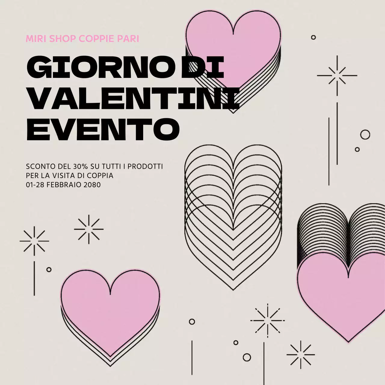 Dettagli illustrati dell'evento White Day in beige e rosa