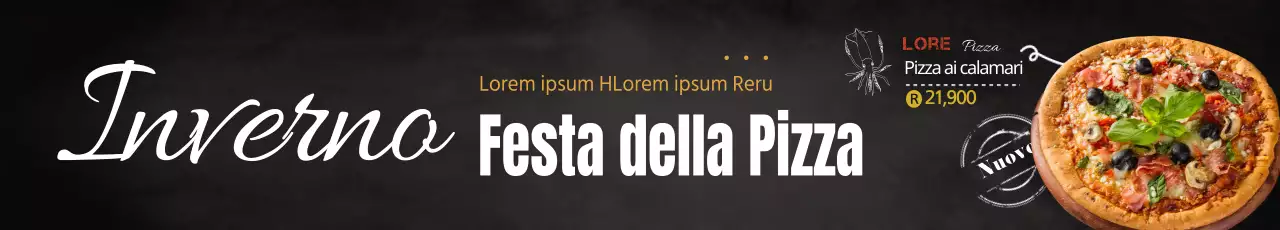 Nuovo menu di pizza ai frutti di mare