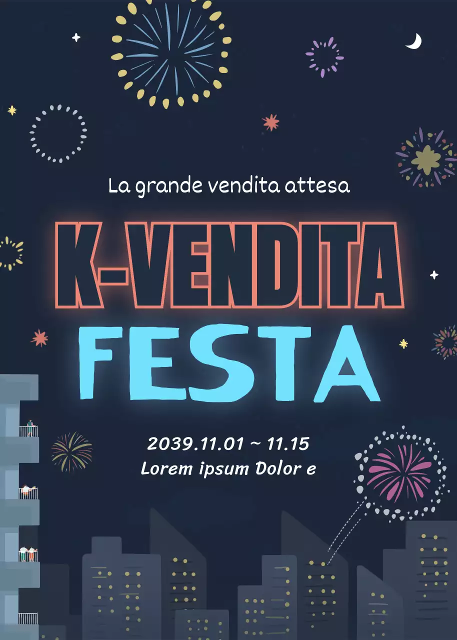 Carino rosso e blu petardo illustrazione concetto vendita evento