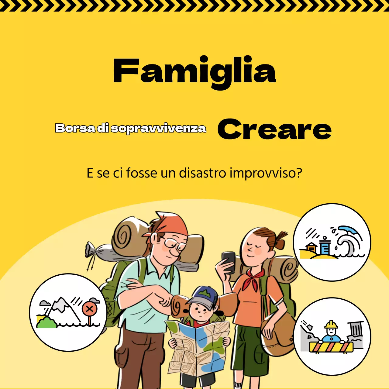 Evidenziare le illustrazioni in giallo Creare la borsa di sopravvivenza della mia famiglia