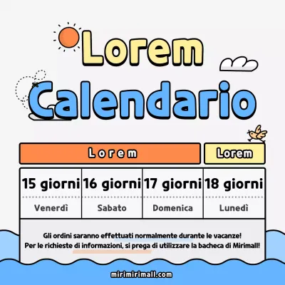 Calendario delle vacanze estive