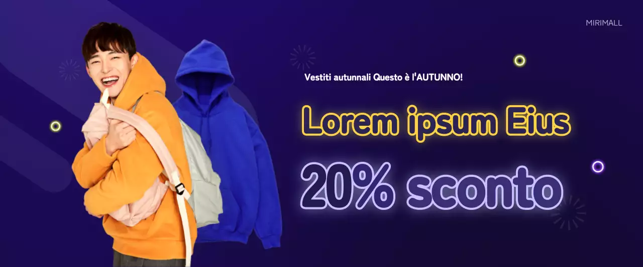 Promozione di abbigliamento concettuale giallo neon e blu