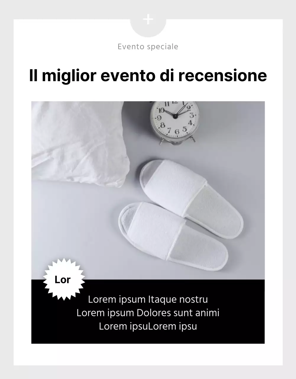 Recensioni in bianco e nero e pulitePagina dei dettagli dell'evento