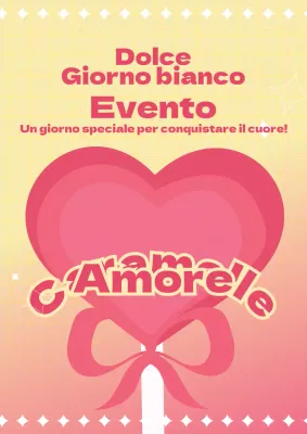 Evento del White Day con lecca lecca a forma di cuore rosa