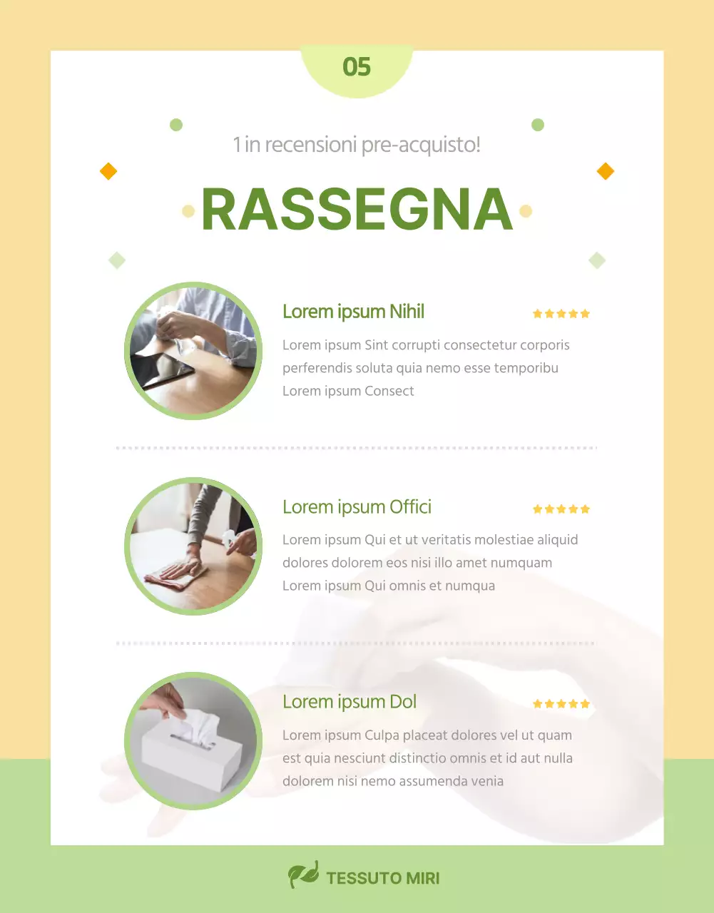 Spiegazione delle semplici salviette gialle e chartreuse