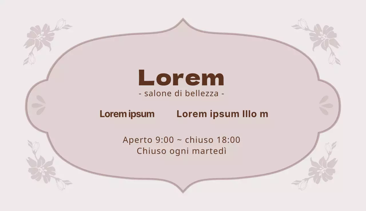 Rosa viola illustrazione salone di bellezza biglietto da visita