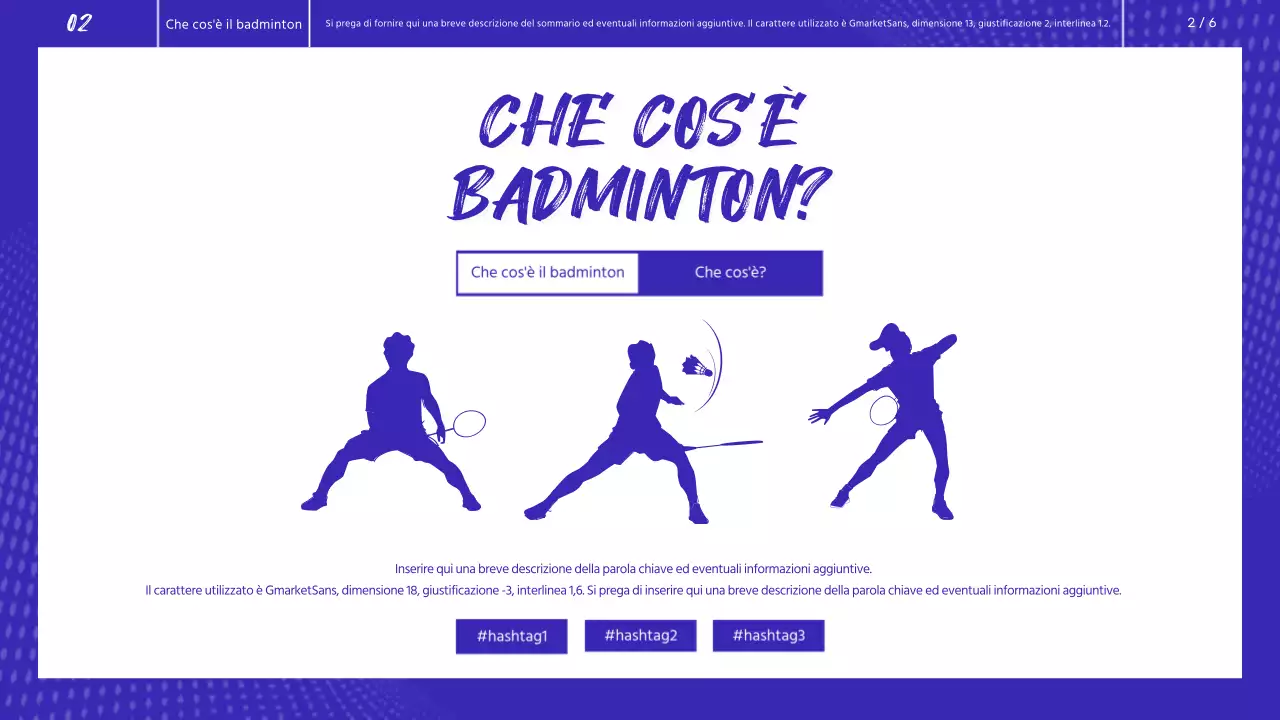 Lezione guidata di valutazione delle prestazioni fisiche del badminton blu e bianco