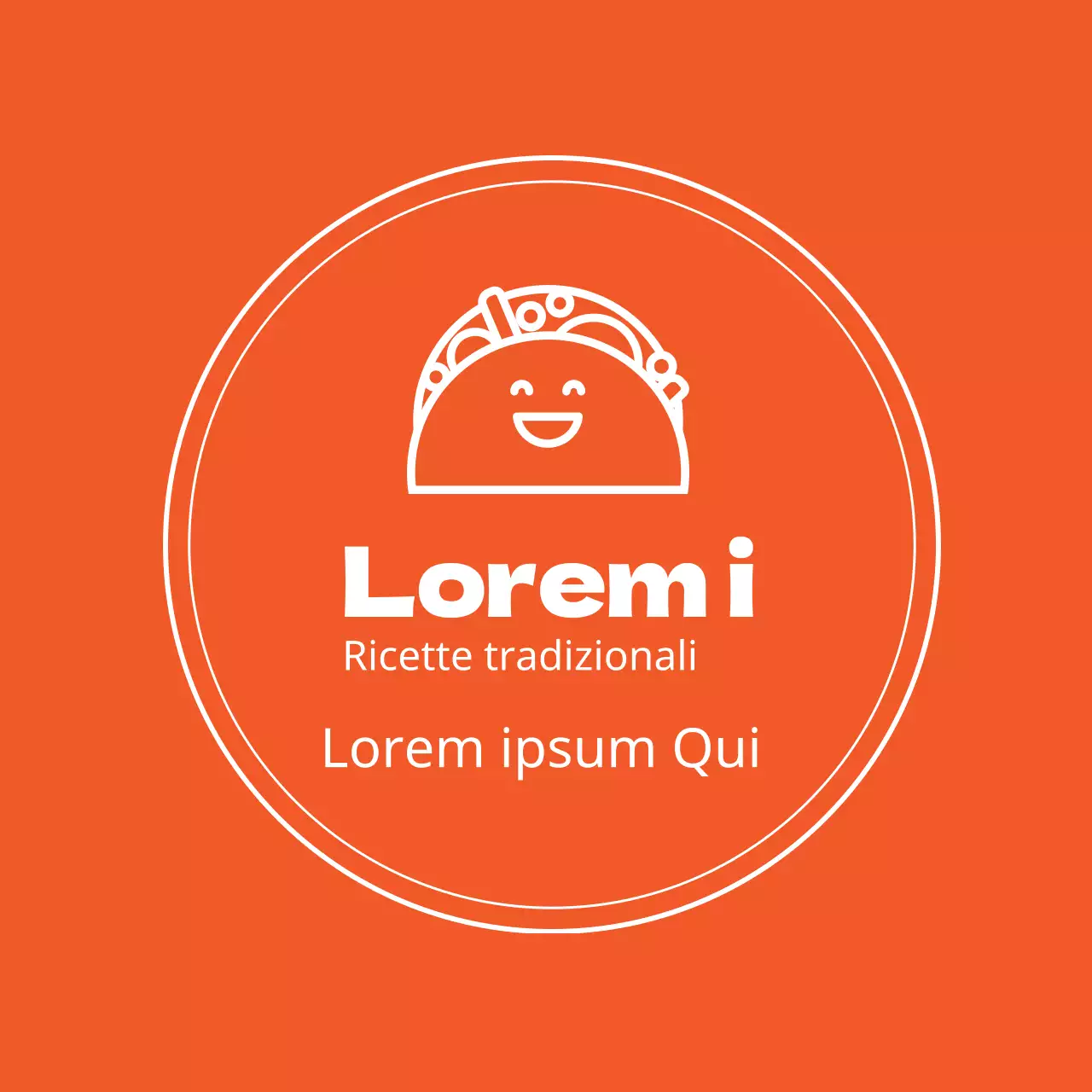 Illustrazione arancione carino semplice ristorante tacos