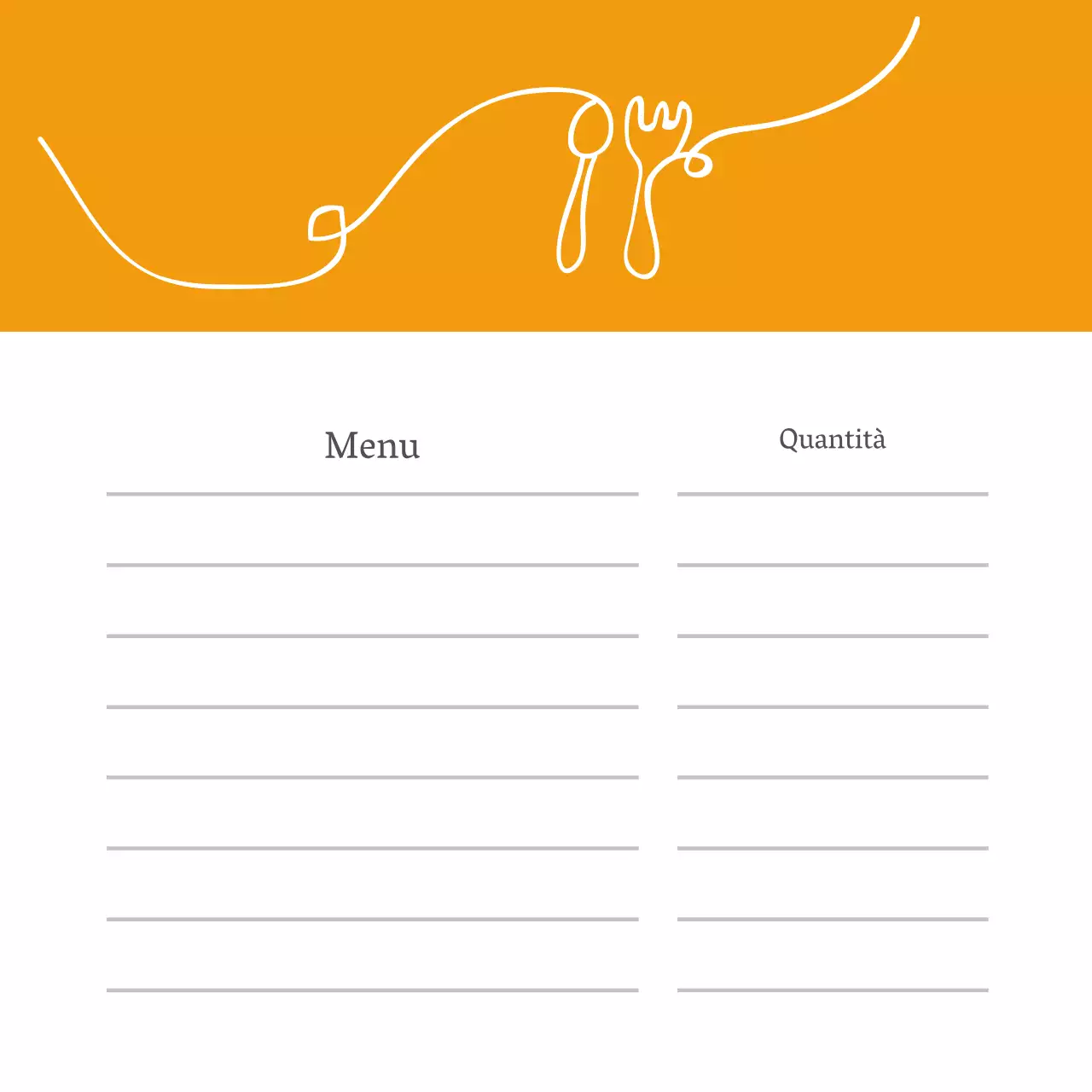 Ordini del ristorante