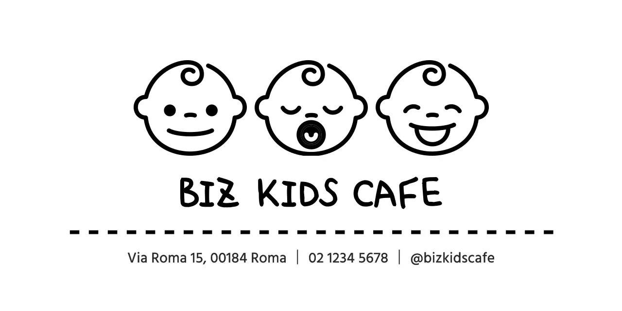Stile logo icona bambino carino e semplice per bambini caffè informazioni e servizio clienti.