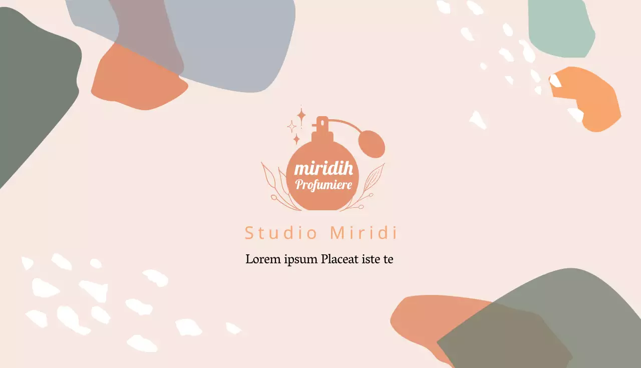 Biglietto da visita del laboratorio di illustrazione rosa-arancio