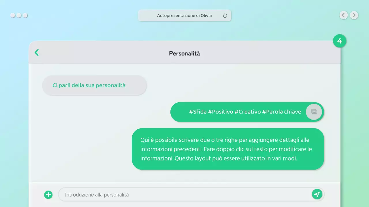 Un bio pulito con un concetto di interfaccia grafica verde