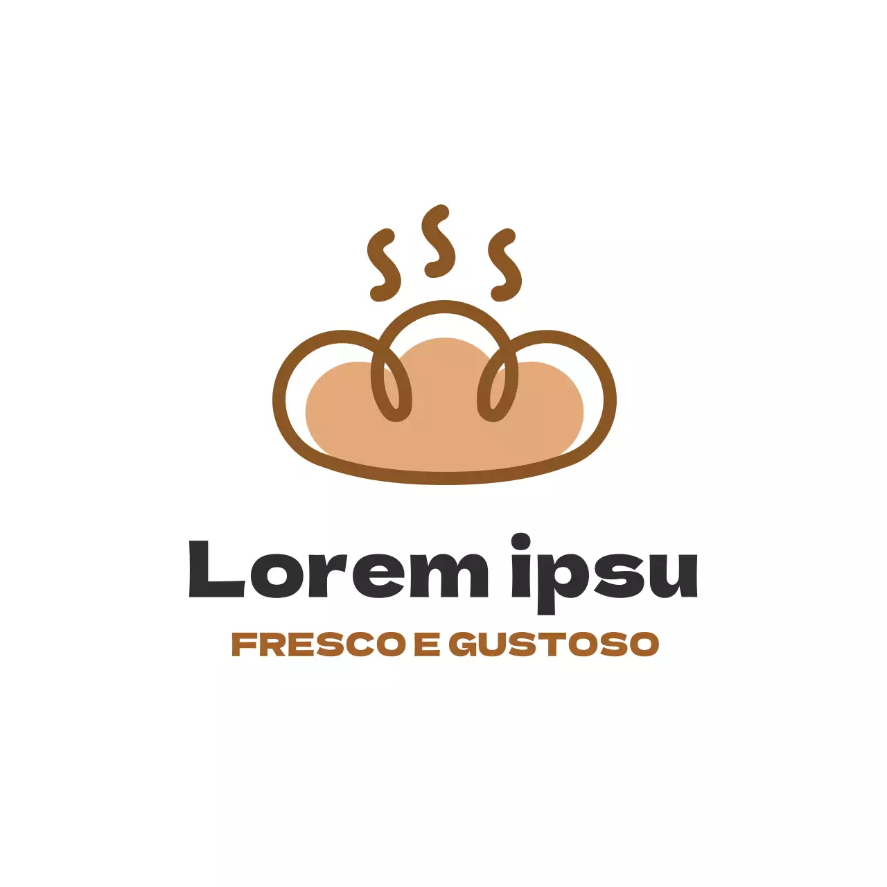 Illustrazione marrone etichetta pulita ristorante panificio