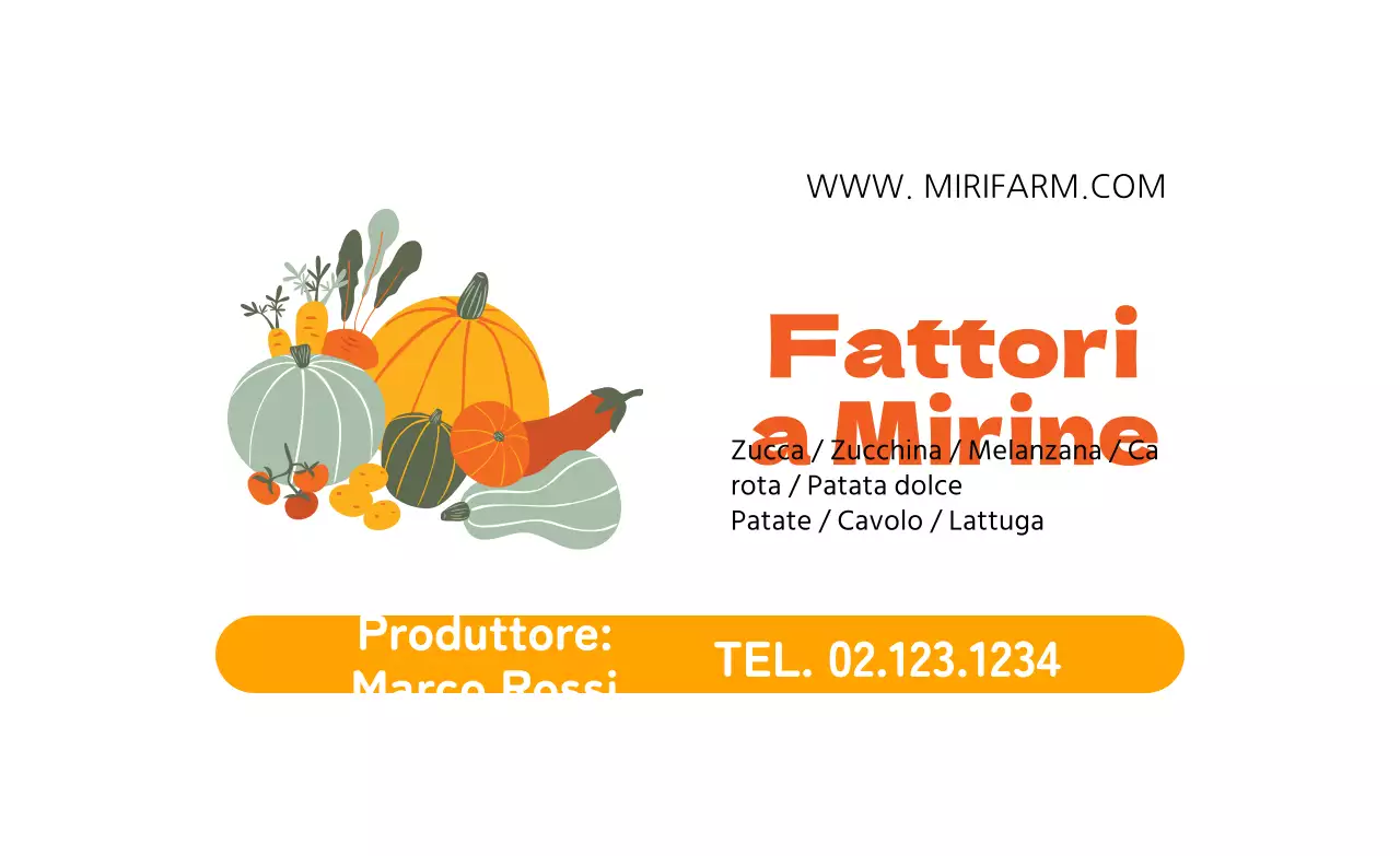 Fattoria ordinata con illustrazione arancione